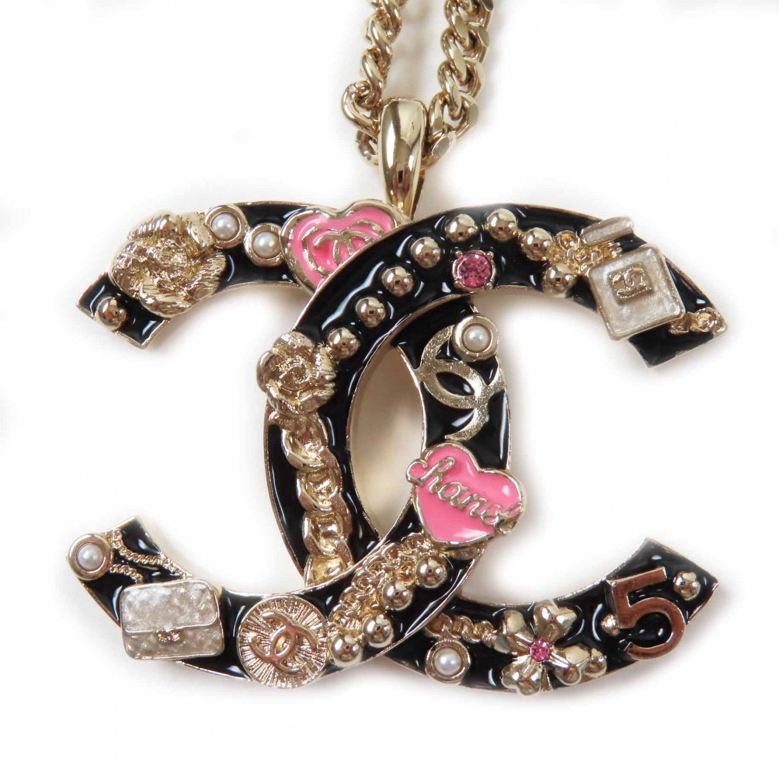 Chanel Camellia Perfume Bag Icon Design Necklace