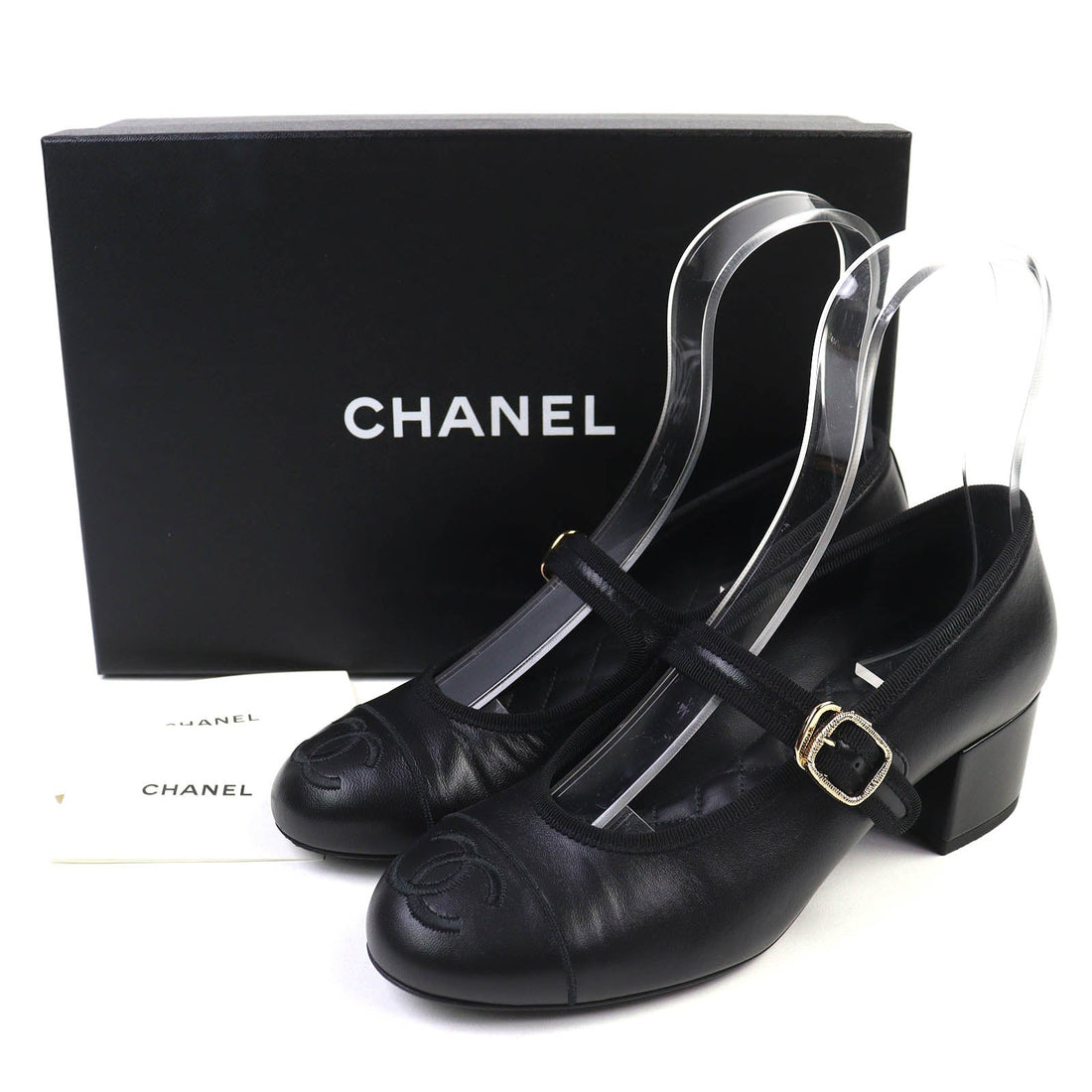 Chanel Merry Jane COCO Mark Embroidery Leather Pumps