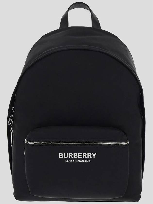 Burberry Logo Print Nylon Backpack Black