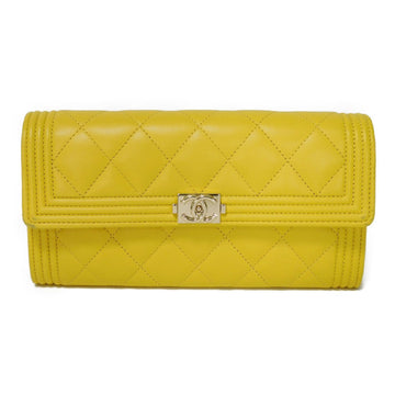 Chanel Boy Chanel Lambskin Long Wallet