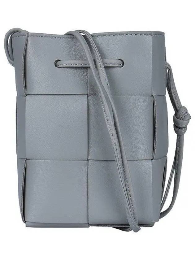 Bottega Veneta Intrecciato Cassette Small Bucket Bag Grey