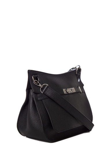 Hermès 2023 Black Jypsiere 28 Clemence PHW  Handbag