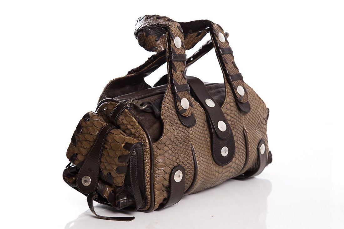 Chloe Green Python Skin Handle Bag