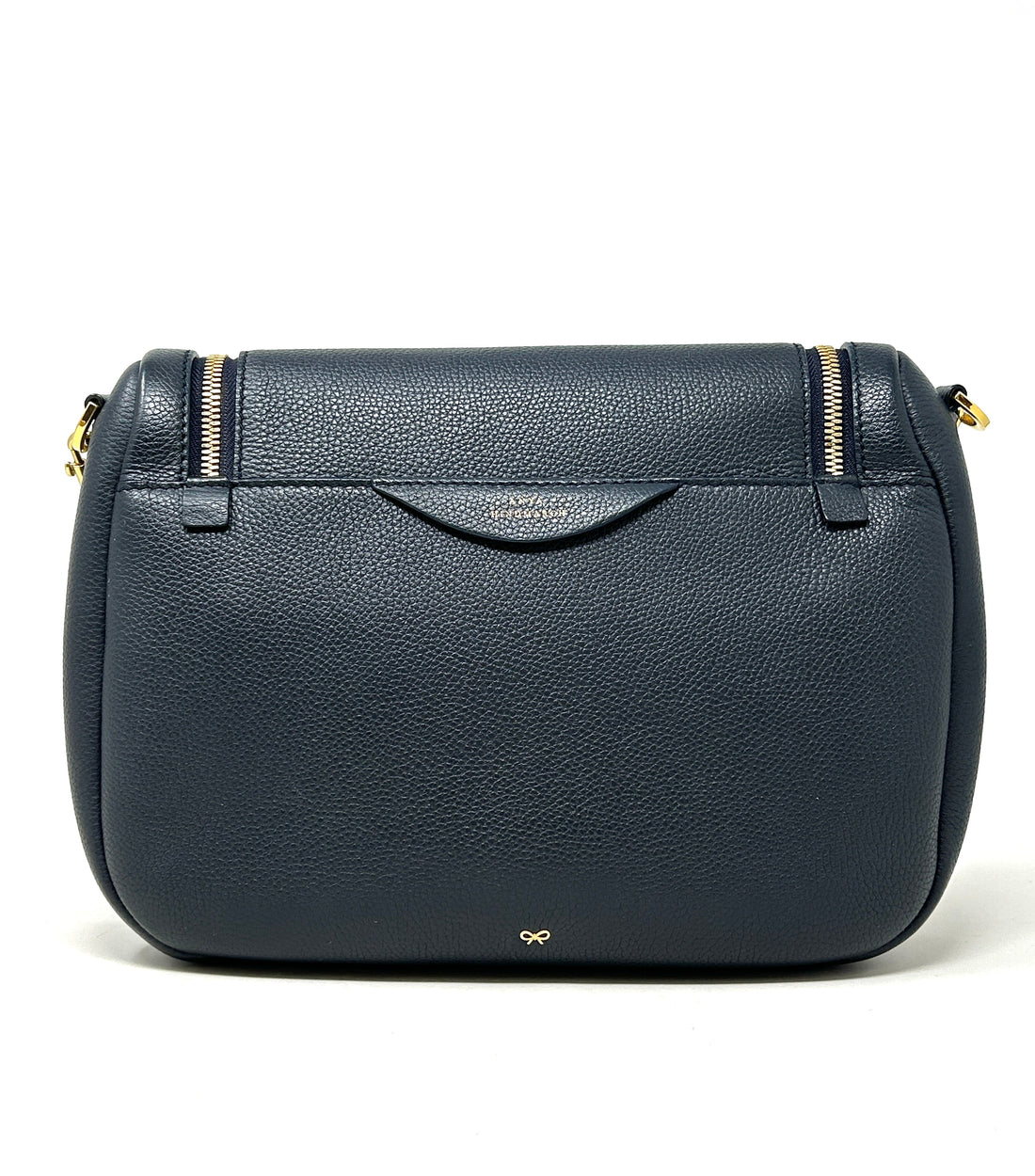Anya Hindmarch Vere Navy Grained Leather Satchel Cross Body Bag