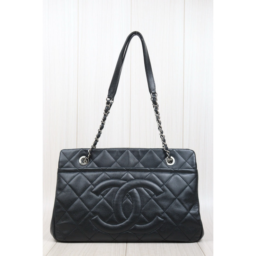 Very Good ( Rank A)? CHANEL Matrasse Chain Tote Bag Caviar Skin Black  Made In 2012-2013 Year?S25071001