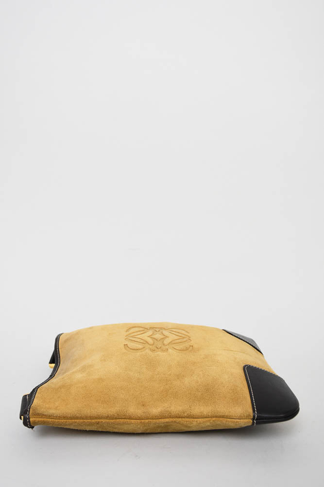 Loewe Tan Suede Satchel Crossbody Bag