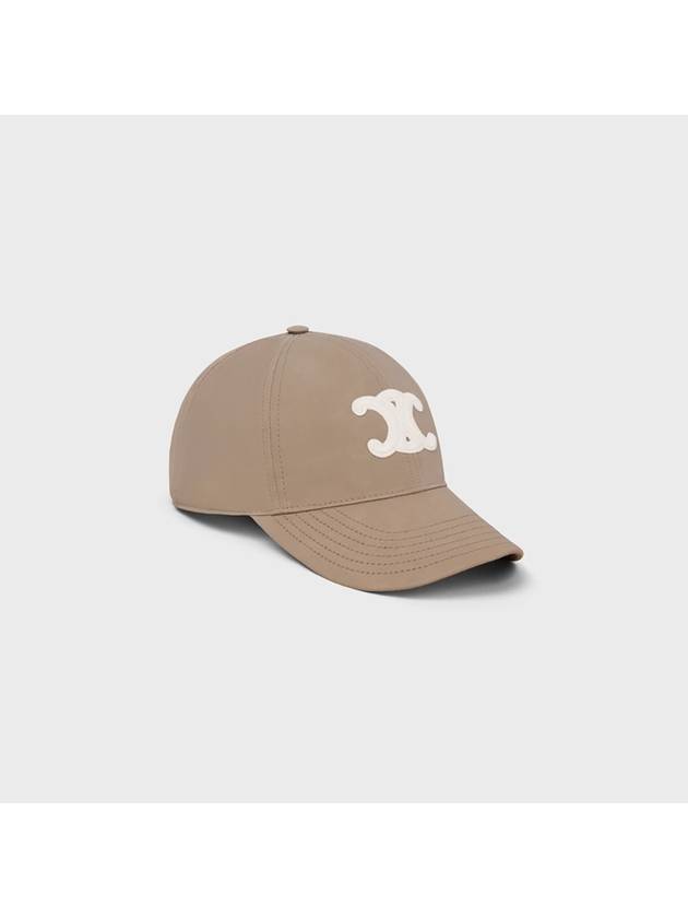 CELINE Triomphe Logo Cotton Ball Cap Greige