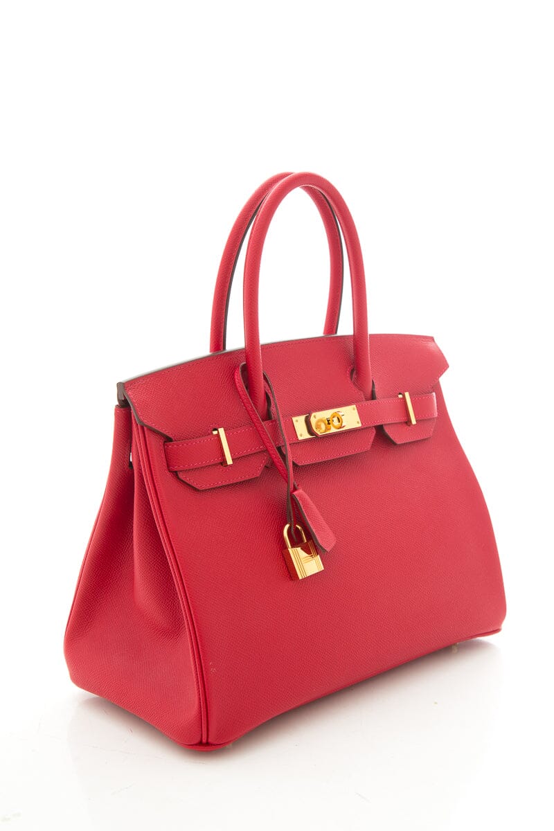 Hermès Rouge Casaque  Epsom Leather Birkin 30 CM