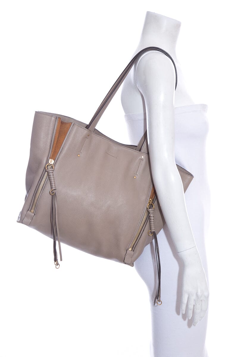 Chloe Beige & Brown Leather & Suede Milo Tote