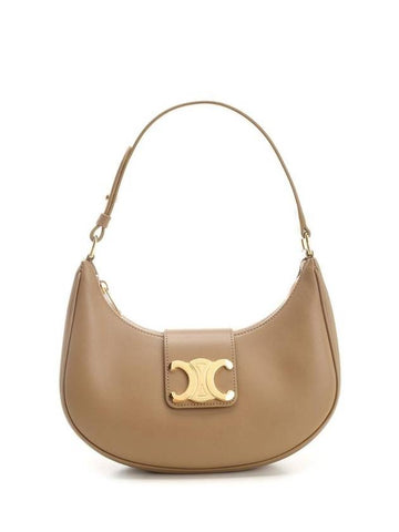 CELINE Ava Triomphe Smooth Calfskin Shoulder Bag Tan