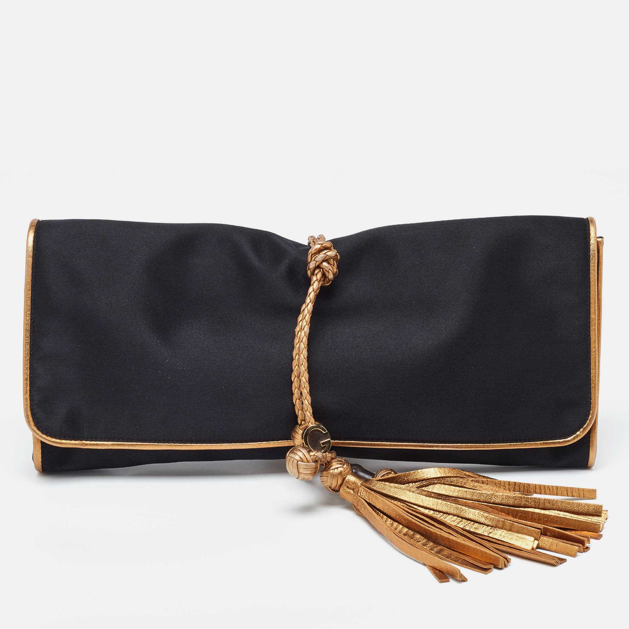 Gucci  Satin Malika Tassel Clutch