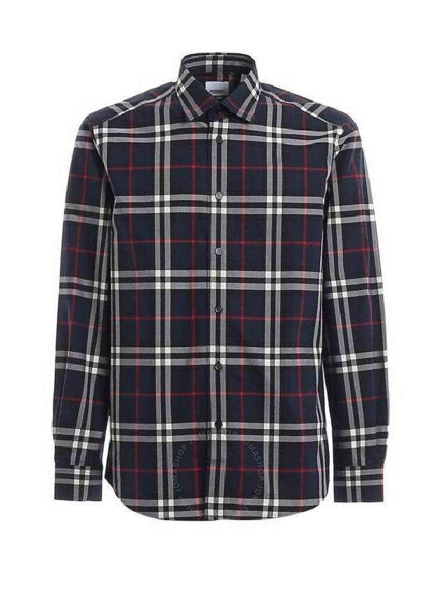 Burberry Men's Vintage Check Long Sleeve Shirt Navy