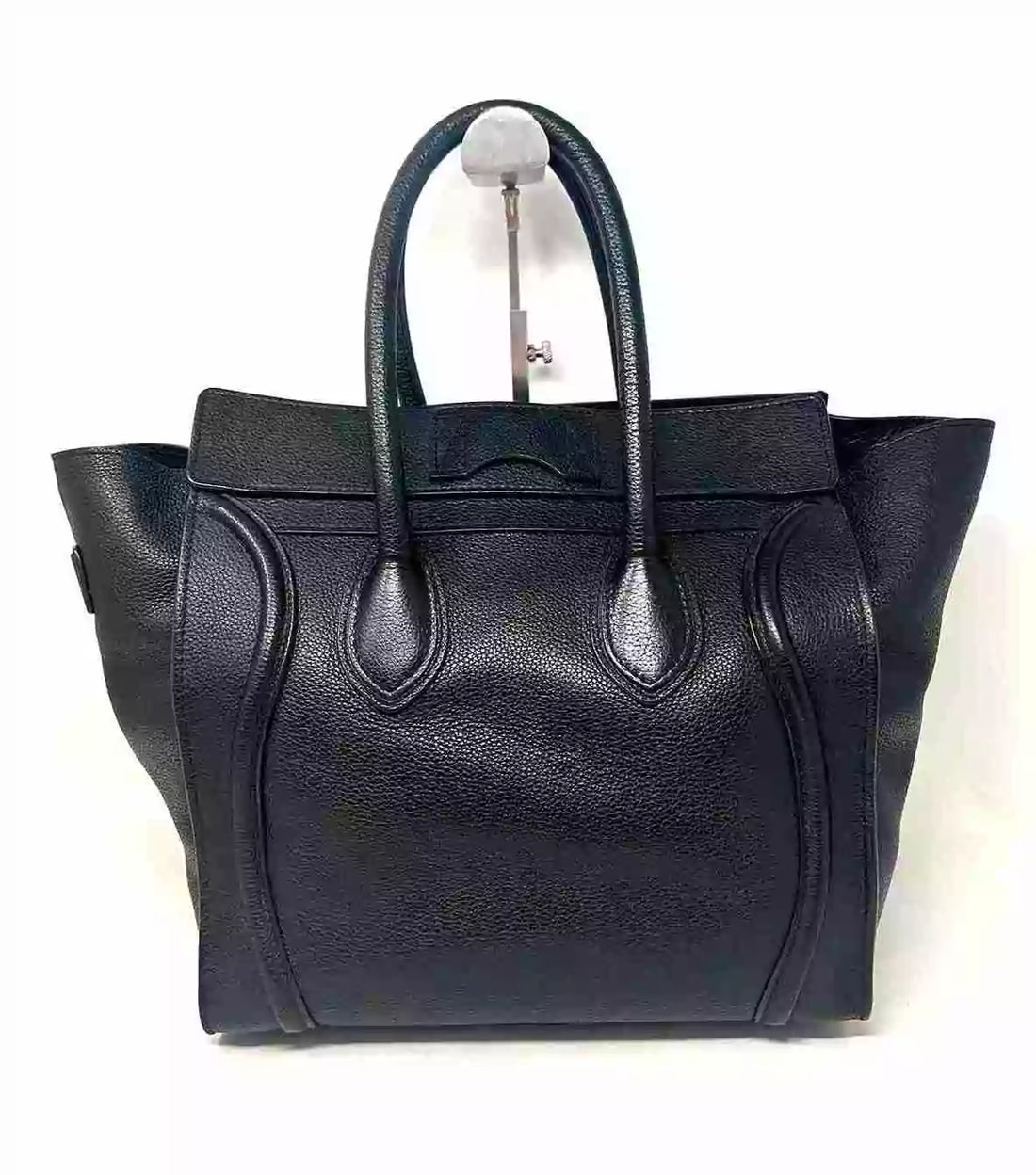 Celine Luggage Tote Black Grainy Leather Handbag