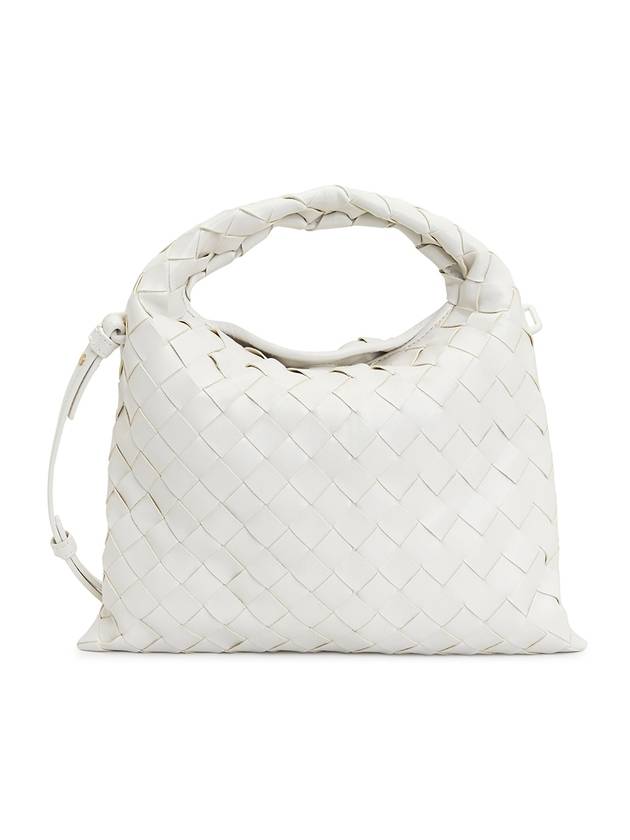 Bottega Veneta Intrecciato Mini Hop Tote Bag White