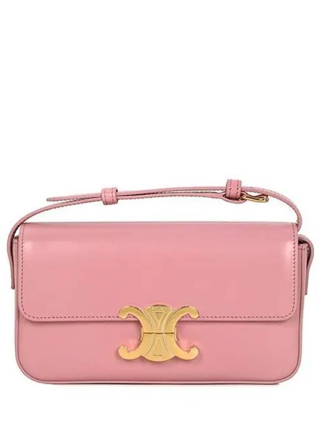 CELINE Claude Shiny Calfskin Shoulder Bag Pink