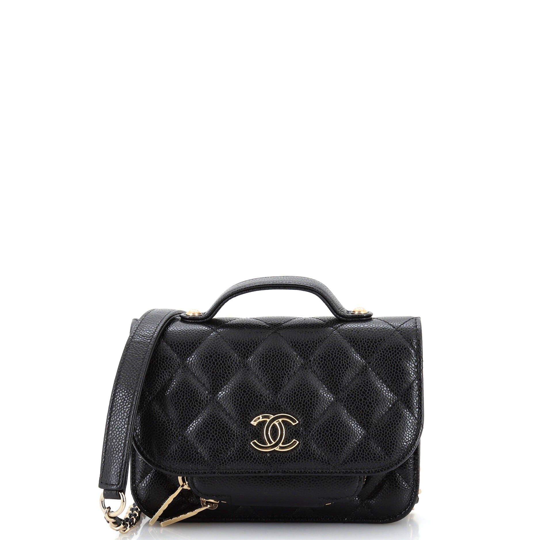 CHANEL Business Affinity Flap Bag Quilted Caviar Mini