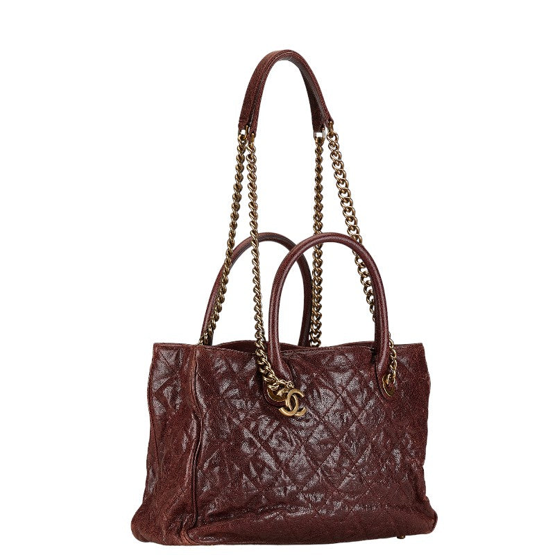 Chanel Caviar Skin Matelasse Coco Mark 2WAY Handbag