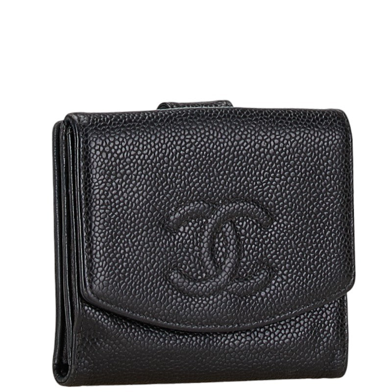 Chanel Caviar Skin Compact Wallet A13496
