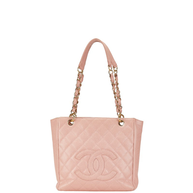 Chanel Caviar Skin Coco Mark Chain Tote Bag