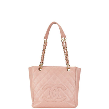 Chanel Caviar Skin Coco Mark Chain Tote Bag