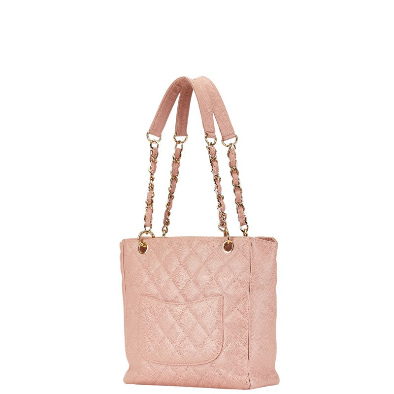 Chanel Caviar Skin Coco Mark Chain Tote Bag