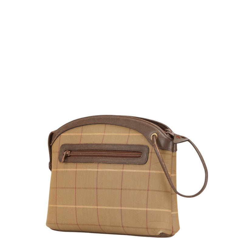 Burberry Check Canvas Leather Clutch Bag