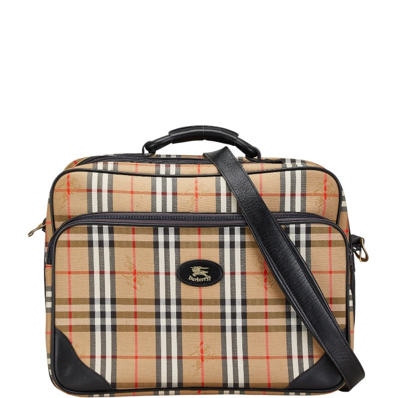 Burberry Nova Check Shadow Horse Canvas Leather 2way Shoulder Bag