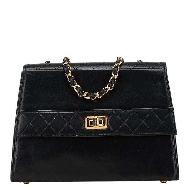 Chanel Matelasse 2.55 Chain Shoulder Bag Black Gold