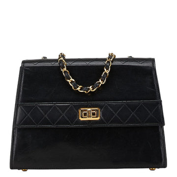 Chanel Matelasse 2.55 Chain Shoulder Bag Black Gold