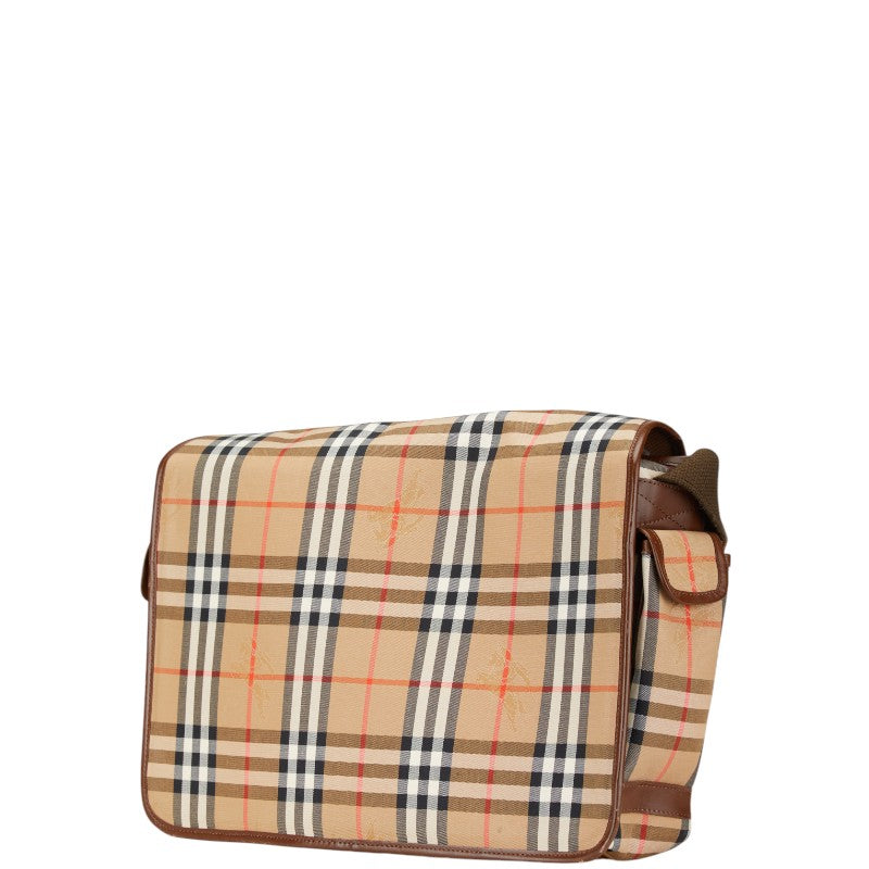 Burberry Nova Check Shadow Horse Canvas Leather Shoulder Bag