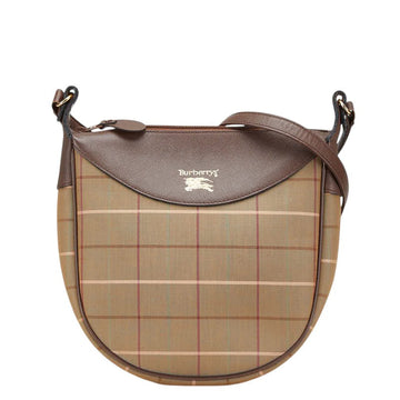 Burberry Check Canvas Leather Shoulder Bag