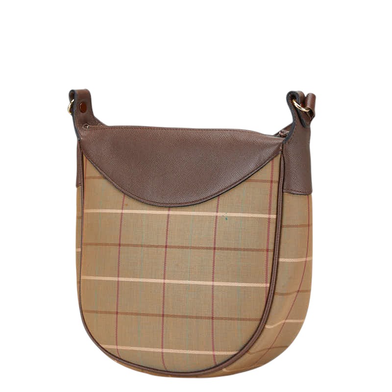 Burberry Check Canvas Leather Shoulder Bag