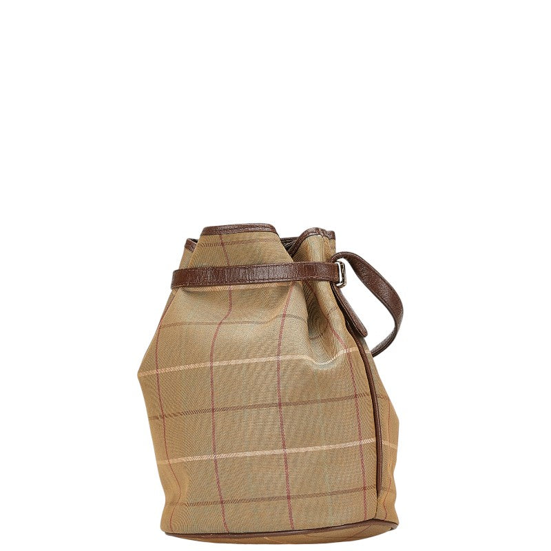 Burberry Check Canvas Leather Shoulder Bag