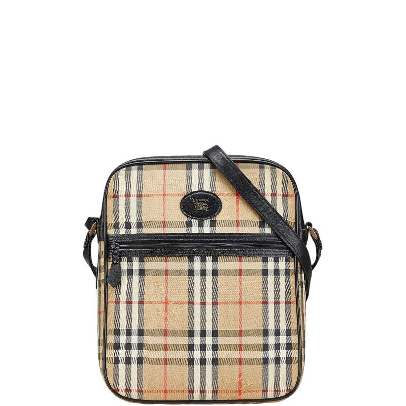 Burberry Nova Check Shadow Horse Canvas Leather Shoulder Bag