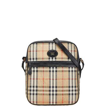 Burberry Nova Check Shadow Horse Canvas Leather Shoulder Bag