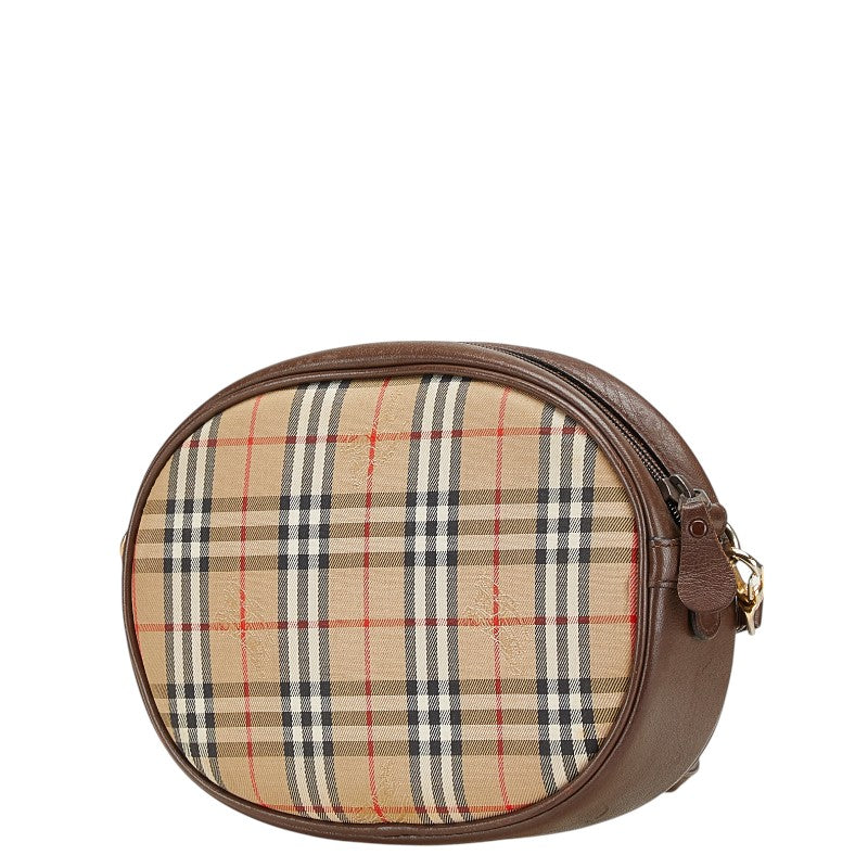 Burberry Nova Check Shadow Horse Canvas Leather Shoulder Bag