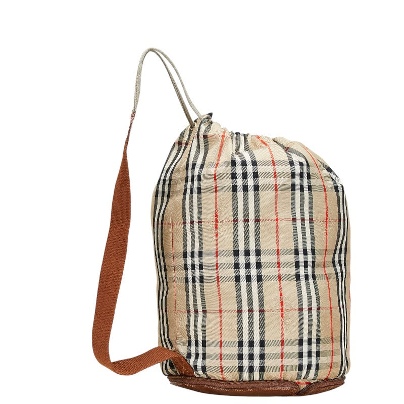 Burberry Nova Check Shadow Horse Canvas Leather Shoulder Bag