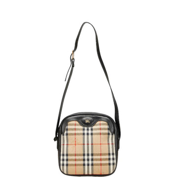 Burberry Nova Check Shadow Horse Canvas Leather Shoulder Bag