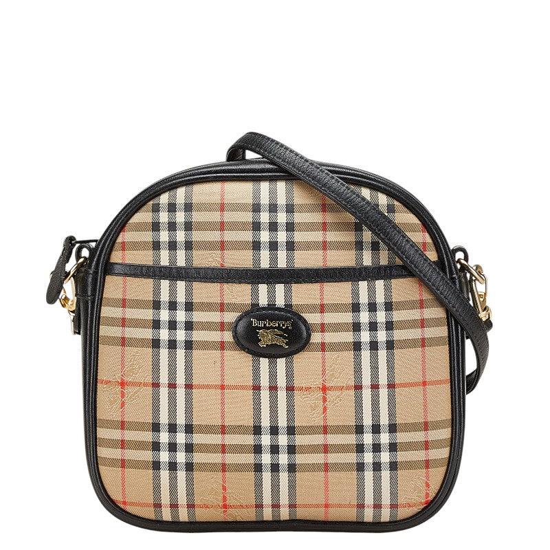 Burberry Nova Check Shadow Horse Canvas Leather Shoulder Bag