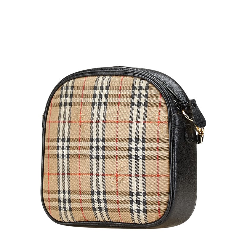 Burberry Nova Check Shadow Horse Canvas Leather Shoulder Bag