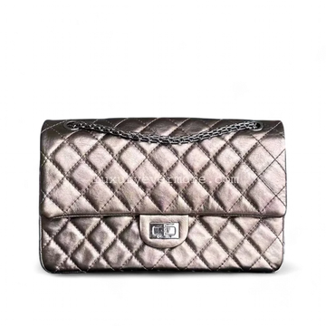 Chanel 2.55 Reissue 226 28CM Quilted Calfskin Metallic Bronze Silver Hardware Series 12
