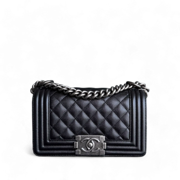 Chanel Boy Small - Caviar Quilted 20CM Black Ruthenium Silver Hardware Series 27