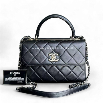 Trendy CC Small Quilted Lambskin 25CM Black Golden Hardware Series 26