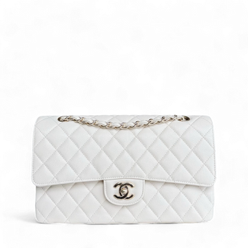 Deposit of Chanel Classic Flap Medium - Caviar 25CM Quilted Cream White Gold Hardware Series 23
