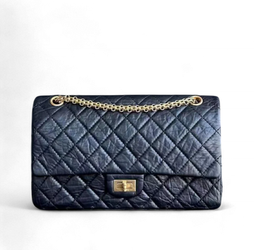 Chanel 2.55 226 Reissue 28CM Quilted Aged Calfskin Black Golden Hardware