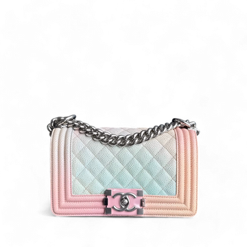 Chanel Boy Small - Rainbow Caviar Quilted Silver Hardware Series 25