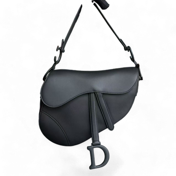 Dior Saddle Medium - All Black Calfskin Shoulder Bag