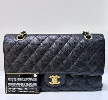 Chanel Medium Classic Flap Caviar Black Gold Hardware