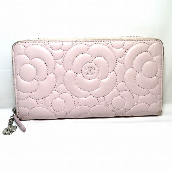 Chanel Camellia Round Zip Wallet