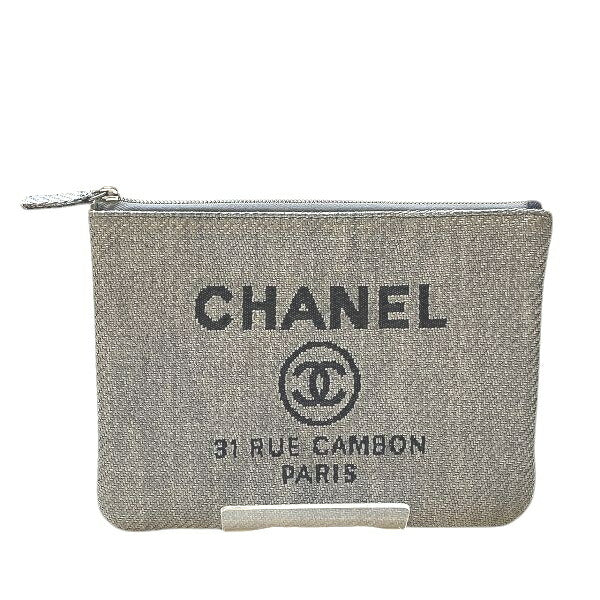 Chanel Deauville Fabric Clutch Bag